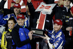 Race winner Dale Earnhardt Jr., Hendrick Motorsports Chevrolet with crew chief Greg Ives