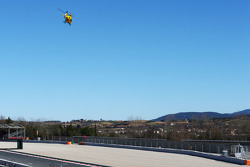 Fernando Alonso, McLaren is airlifted from the circuit in a helicopter
