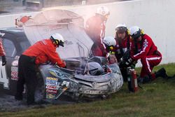 Kyle Busch, Joe Gibbs Racing Toyota after crashing