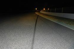 Tyre marks from Fernando Alonso's crash