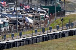 Tires placed on the inside wall where Kyle Busch crashed