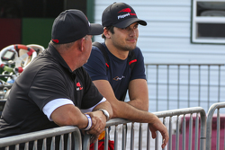 Nelson Piquet Jr. with crew chief Helio Rodriguez