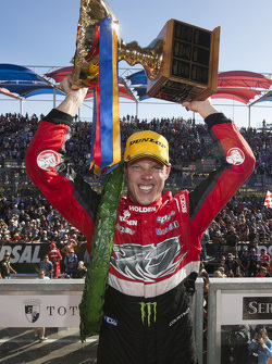 Race winner James Courtney, Holden Racing Team celebrates
