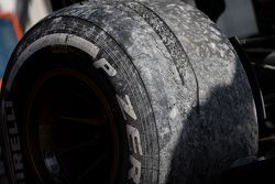 Worn Pirelli tyre