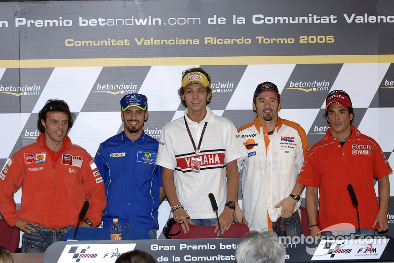 Conferencia de prensa: Loris Capirossi, Marco Melandri y Toni Elias, Valentino Rossi, Alex Barros