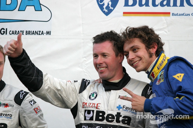 Valentino Rossi und Colin McRae bei der Monza Rally-Show