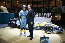 Renault chairman Carlos Ghosn with Fernando Alonso