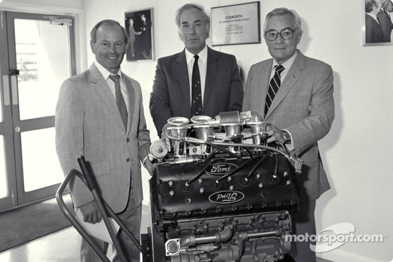 400th Ford Cosworth DFV F1 Engine: Mike Costin, Keith Duckworth, Walter Hayes