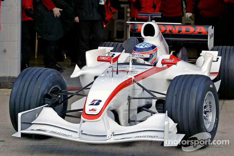 Takuma Sato on the first outing of the Super Aguri F1 car with its new aerodynamic parts