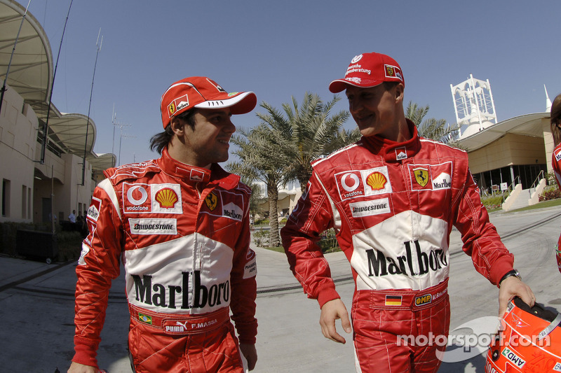 Felipe Massa and Michael Schumacher