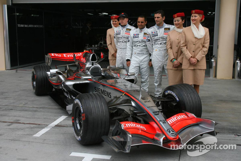 McLaren announces Emirates as a yeni sponsor: Kimi Raikkonen, Juan Pablo Montoya ve Pedro de la Rosa