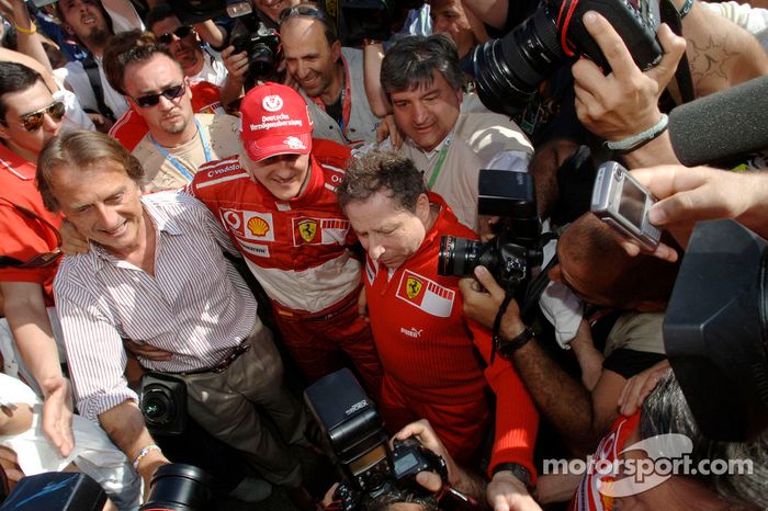Michael Schumacher, Luca di Montezemolo y Jean Todt