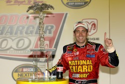 Victory lane: race winner Greg Biffle celebrates