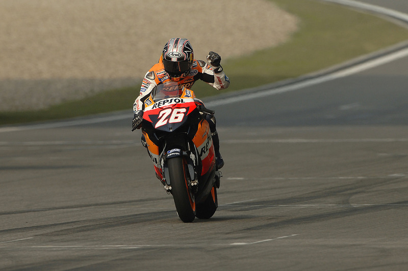 Dani Pedrosa celebra la victoria