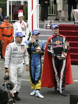Juan Pablo Montoya, Fernando Alonso et David Coulthard