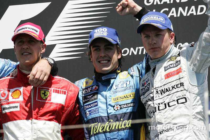 2006: 1. Фернандо Алонсо, 2. Михаэль Шумахер, 3. Кими Райкконен