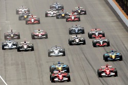 Start: Felipe Massa and Michael Schumacher lead the field