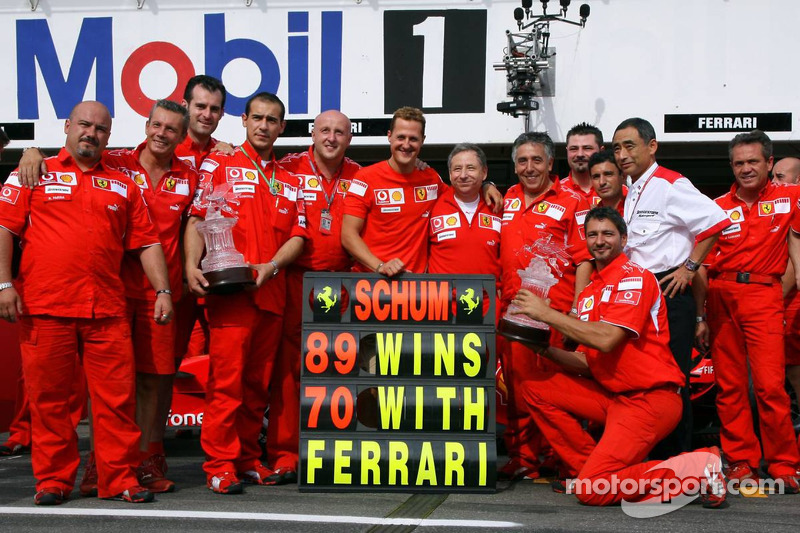 Michael Schumacher und das Ferrari-Team