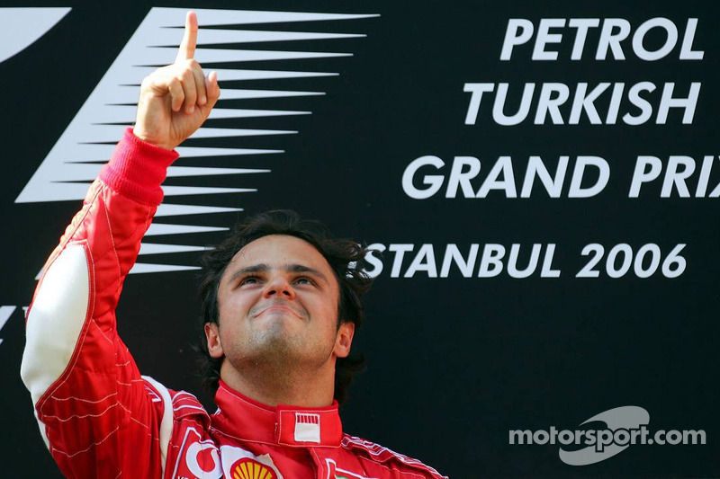 Podium: race winner Felipe Massa