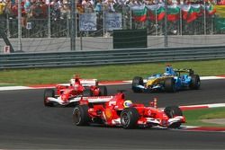 Felipe Massa leads Michael Schumacher and Fernando Alonso