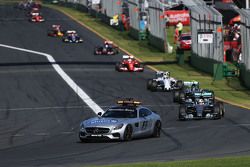 Lewis Hamilton, Mercedes AMG F1 W06 leads behind the FIA Safety Car