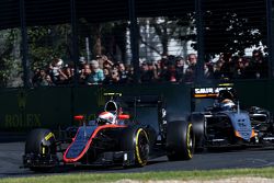 Jenson Button, McLaren Honda and Sergio Perez, Sahara Force India