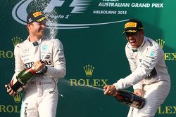 Race winner Lewis Hamilton, Mercedes AMG F1, second place Nico Rosberg, Mercedes AMG F1 W06
