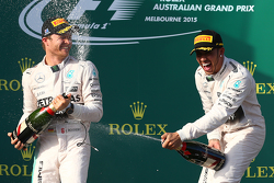 Race winner Lewis Hamilton, Mercedes AMG F1, second place Nico Rosberg, Mercedes AMG F1 W06