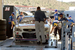 The car of A.J. Allmendinger, JTG Daugherty Racing Chevrolet goes through inspection