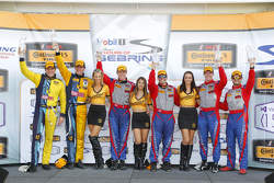 Podium: race winners Robin Liddell, Andrew Davis, Stevenson Motorsports, second place Lawson Aschenbach, Matt Bell, Stevenson Motorsports, third place Matt Plumb, Hugh Plumb, Rum Bum Racing