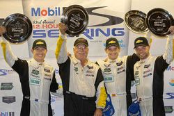 GTLM class winners Ryan Briscoe, Jan Magnussen, Antonio Garcia, Corvette Racing