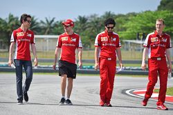 Sebastian Vettel, Ferrari and Esteban Gutierrez, Ferrari Test and Reserve Driver walk the circuit