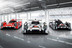 2015-spec Porsche 919 Hybrid en trois couleurs pour Le Mans