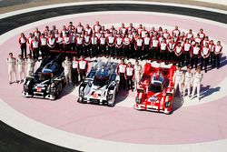 The 2015 Porsche 919 Hybrid presented in three different colors for Le Mans only