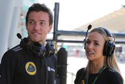 (L to R): Jolyon Palmer, Lotus F1 Team Test and Reserve Driver with Carmen Jorda, Lotus F1 Team Development Driver