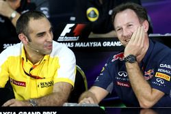 Cyril Abiteboul, Renault Sport F1 and Christian Horner, Red Bull Racing, Sporting Director