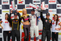 GTS race #1 podium: Second place Kurt Rezzetano, Winner Dean Marting and third place Spencer Pumpelly