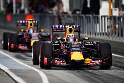 Daniel Ricciardo, Red Bull Racing RB11 and team mate Daniil Kvyat, Red Bull Racing RB11