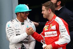 Lewis Hamilton, Mercedes AMG F1 and Sebastian Vettel, Ferrari SF15-T