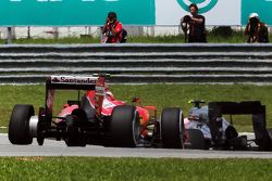 Kimi Raikkonen, Ferrari SF15-T with a puncture