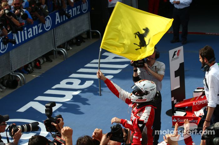 Ganador de la Carrera Sebastian Vettel, Ferrari