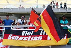 Sebastian Vettel, Ferrari fans and flags