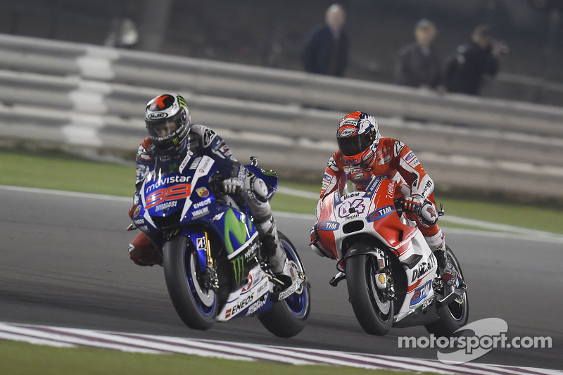 Jorge Lorenzo, Yamaha Factory Racing and Andrea Dovizioso, Ducati Team