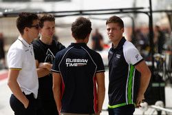 Alex Lynn, DAMS; Nick Yelloly, Hilmer Motorsport; Mitch Evans, RUSSIAN TIME, und Richie Stanaway, St