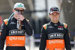 Sergio Perez, Sahara Force India, dan Nico Hulkenberg, Sahara Force India