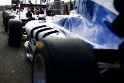 GP3 cars in the pit lane