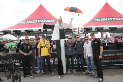James Jakes, Carlos Huertas, James Hinchcliffe, Graham Rahal, Luca Fillipi, Josef Newgarden, Marco Andretti, and Ryan Hunter-Reay