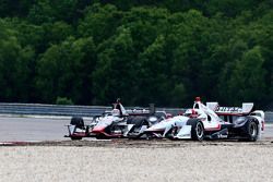 Helio Castroneves, Team Penske Chevrolet and Stefano Coletti, KV Racing Technology Chevrolet