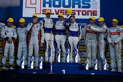 Podium: second place Simon Dolan, Filipe Albuquerque , Harry Tincknell, winners Bjorn Wirdheim, Jon Lancaster, Gary Hirsch, third place Tristan Gommendy, Pierre Thiriet, Ludovic Badey