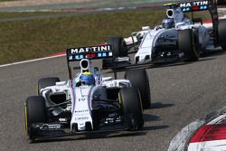 Felipe Massa, Williams FW37 devant son équipier Valtteri Bottas, Williams FW37